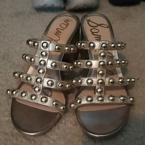 Sam edelman Champaign scandal mules nude studded